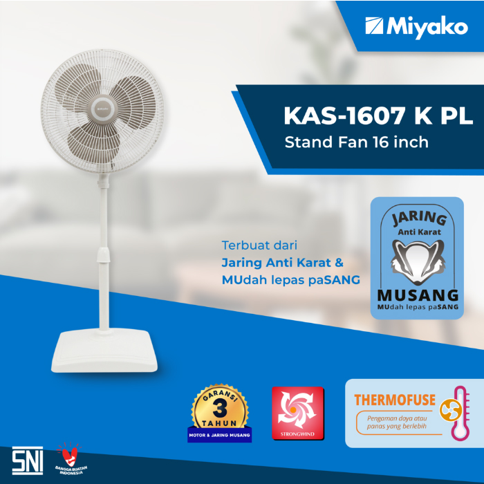 Miyako Standing Fan 16" Plastik - KAS1607KPL 